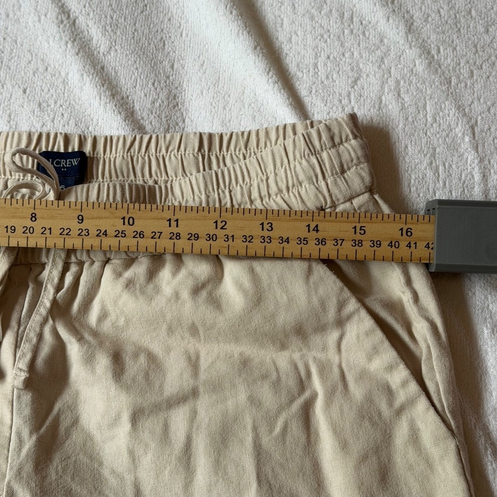 J.Crew Linen Cotton Drawstring Pants Minimalist Women 6 Beige Summer Breathable - Picture 6 of 9